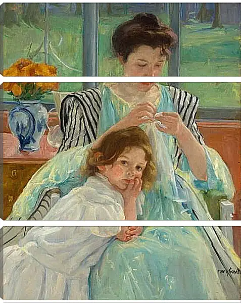Модульная картина - Молодая мать за шитьём. Кэссетт (Кассатт) Мэри Стивенсон