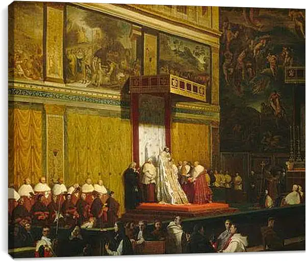Постер на подрамнике - Папа Пий VII В Сикстинской Капелле. Жан Огюст Доминик Энгр