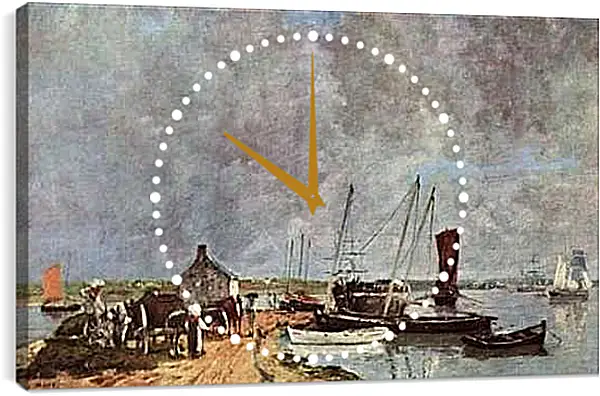 Часы картина - Seehafen. Эжен Буден