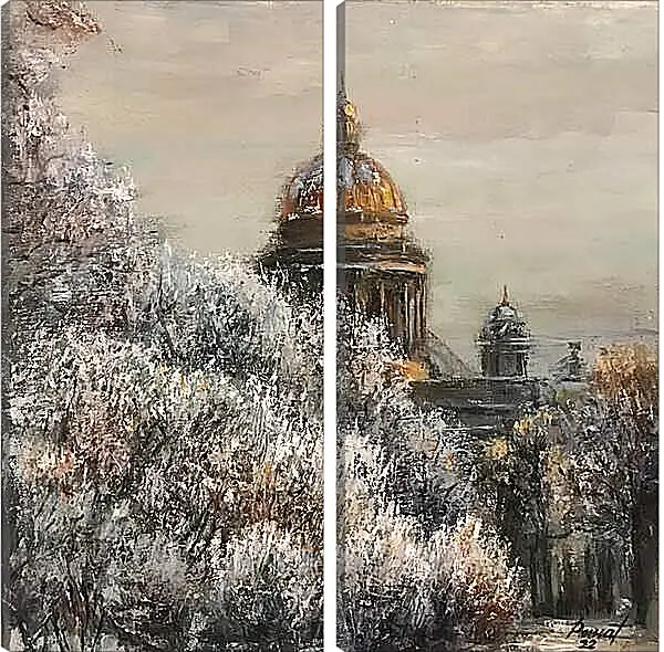 Модульная картина - Исаакиевский собор зимой