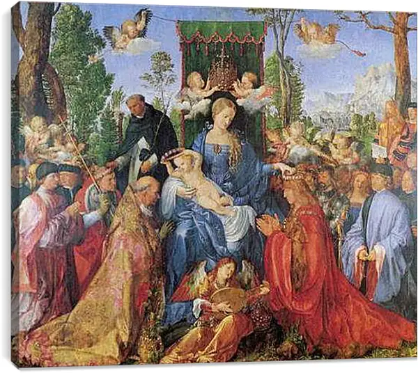 Постер на подрамнике - Rosenkranzaltar. Праздник терновых венцов. Альбрехт Дюрер
