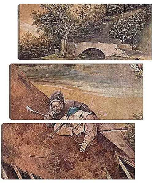 Модульная картина - Epiphanie-Triptychon, Mitteltafel - Anbetung der Heiligen Drei Konige. Иероним Босх