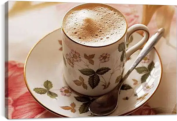 Постер на подрамнике - Чашечка кофе. Утренний кофе.