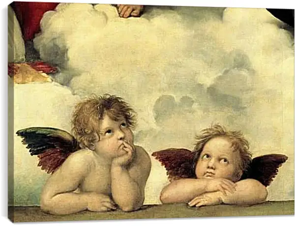 Постер на подрамнике - Два ангела. Рафаэль Санти