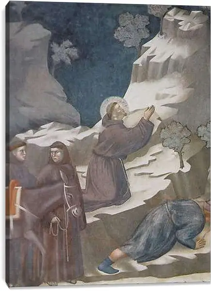 Постер на подрамнике - Чудо с источником. Джотто ди Бондоне