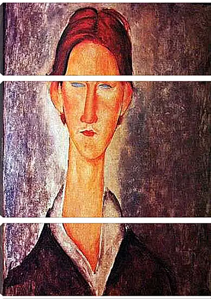 Модульная картина - Young Man (Student). Портрет студента. Амедео Модильяни