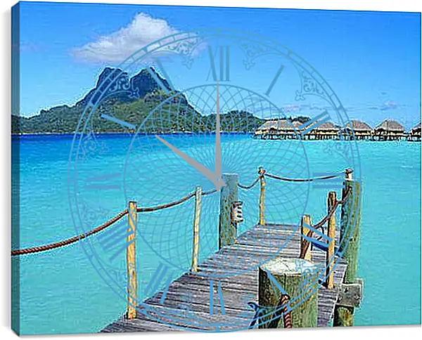 Часы картина - Пирс на море