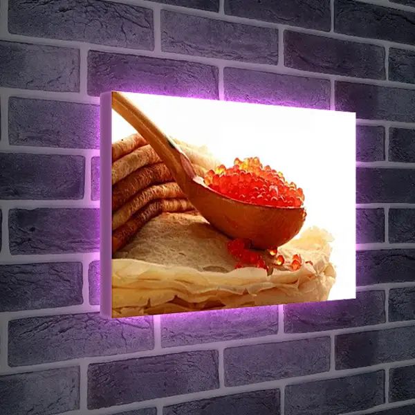 Лайтбокс световая панель - Блинчики с икрой. Блины с Икрой.