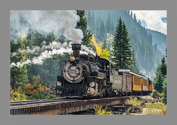 Картина в раме - Паровоз 482