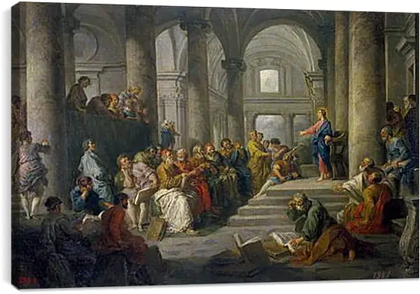 Постер на подрамнике - Христос среди книжников. Джованни Паоло Панини