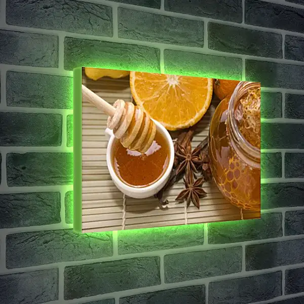 Лайтбокс световая панель - Мед и апельсин. Солнечный нектар.