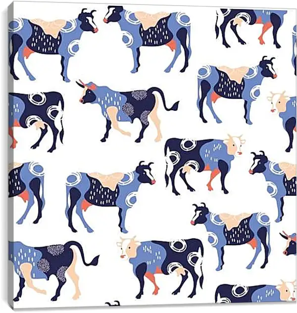 Постер на подрамнике - Быки и коровы