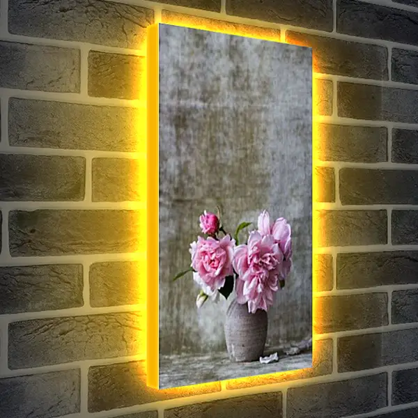 Лайтбокс световая панель - Пионы в вазе