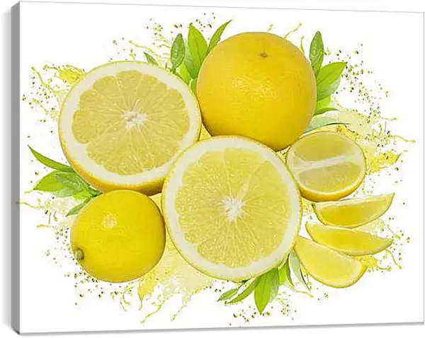 Постер на подрамнике - Лимоны. Солнечные цитрусы.