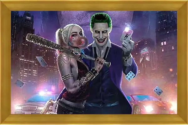 Картина в раме - Харли Квинн (Harley Quinn) и Джокер (Joker)