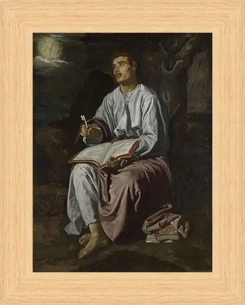 Картина в раме - Saint John the Evangelist on the Island of patmos. Диего Веласкес