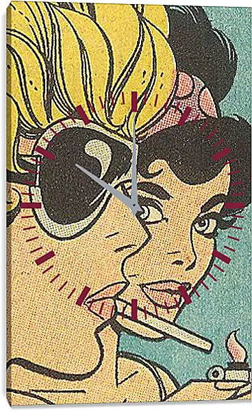 Часы картина - Девушки. Поп-арт