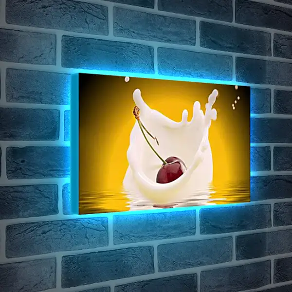 Лайтбокс световая панель - Вишня. Вишнёвый всплеск.