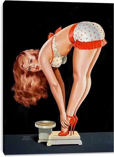 Постер на подрамнике - Девушка (стиль пин ап)