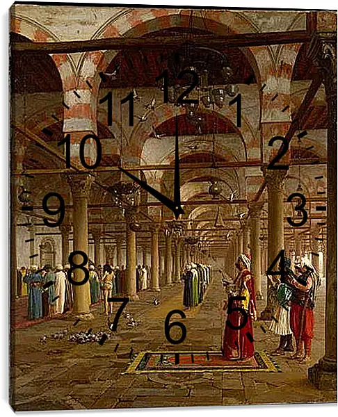 Часы картина - Prayer in the Mosque - Молитва в мечети. Жан-Леон Жером