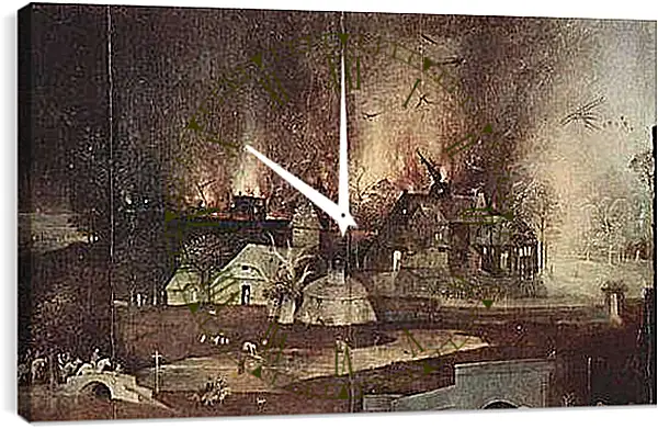 Часы картина - Antoniusaltar, Triptychon, Mitteltafel - Versuchung des Hl. Antonius. Иероним Босх