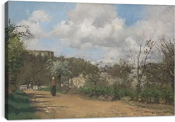 Постер на подрамнике - View from Louveciennes. Камиль Писсарро