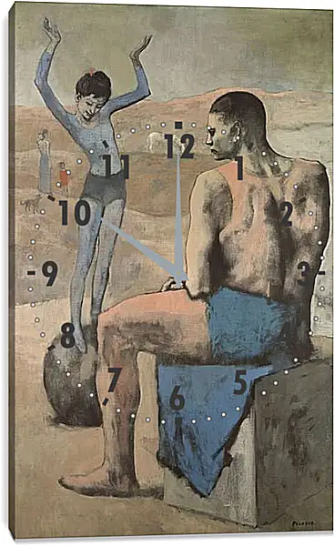 Часы картина - Девочка на шаре. Пабло Пикассо