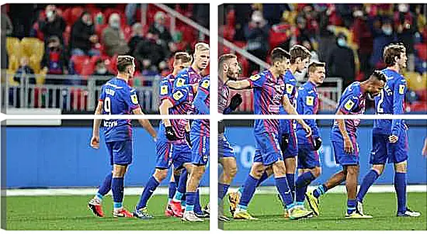 Модульная картина - Празднование гола. ФК ЦСКА Москва. FC CSKA Moscow