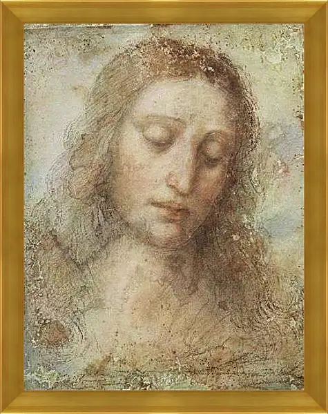Картина в раме - Голова Христа. Леонардо да Винчи