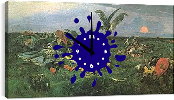 Часы картина - После побоища Игоря Святославовича. Виктор Васнецов