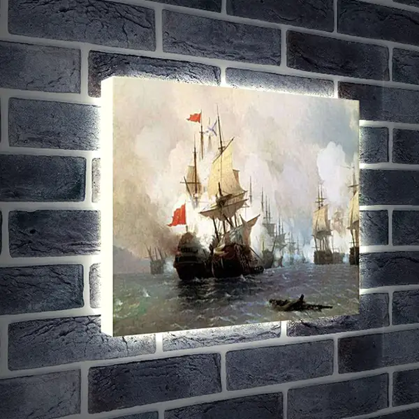 Лайтбокс световая панель - Наваринский бой. Иван Айвазовский