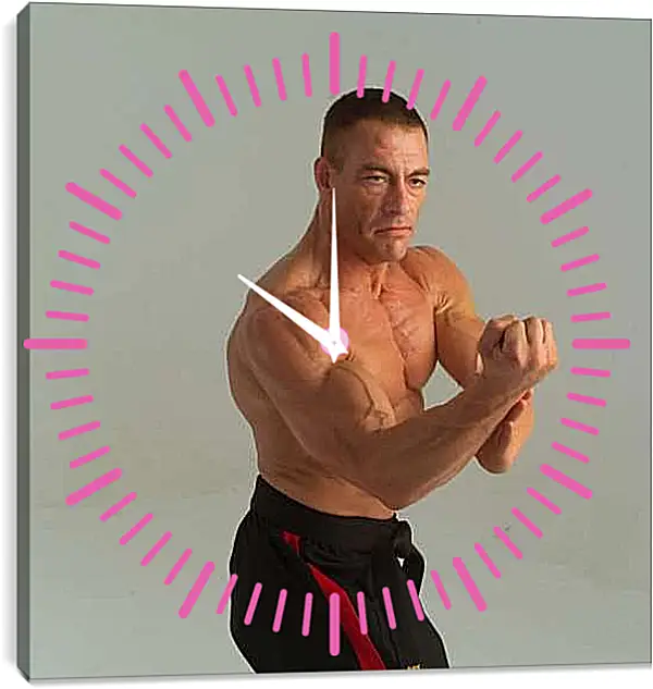 Часы картина - Жан-Клод Ван Дамм. Jean-Claude Van Damme