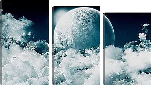 Модульная картина - Белая Луна