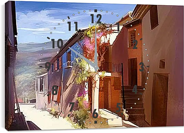 Часы картина - Улочка