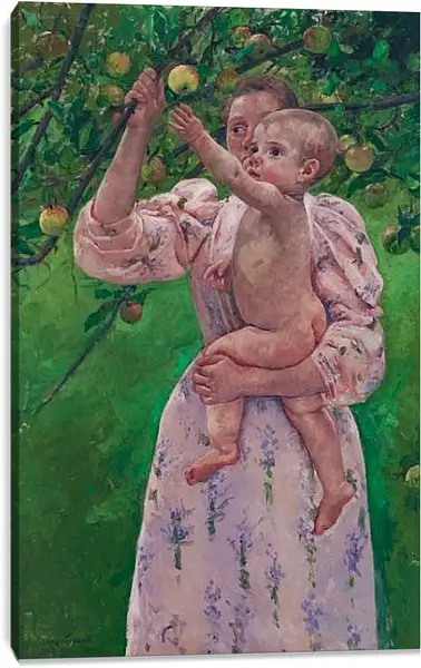 Постер на подрамнике - Child Picking a Fruit. Кэссетт (Кассатт) Мэри Стивенсон