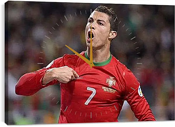Часы картина - Криштиану Роналду взятие ворот
