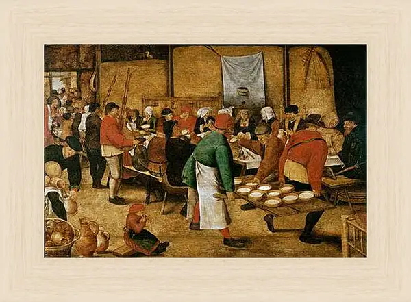 Картина в раме - Крестьянская свадьба. Брейгель Питер Старший