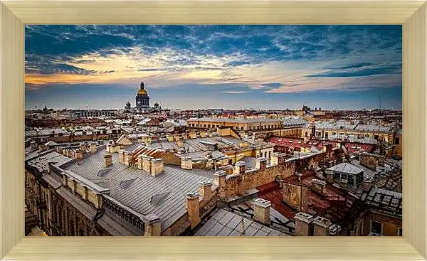 Картина в раме - Крыши Санкт-Петербурга