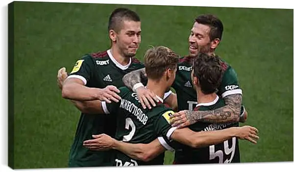 Постер на подрамнике - Празднование гола. Локомотив Москва. Lokomotiv Moscow