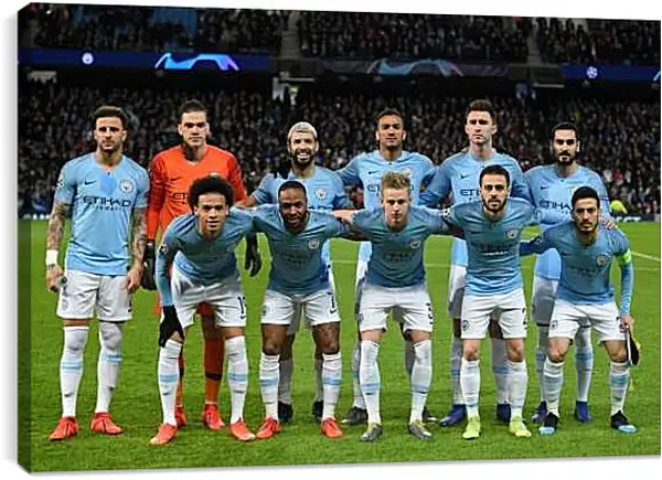 Постер на подрамнике - Фото перед матчем. Манчестер Сити. Manchester City