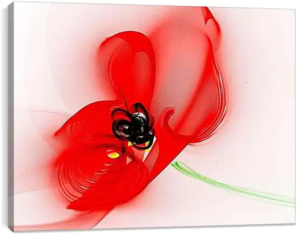 Постер на подрамнике - Красный цветок