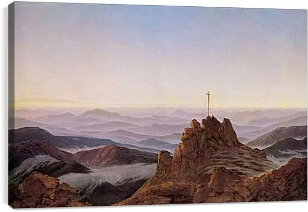 Постер на подрамнике - Утро в горах Крконоше. Каспар Давид Фридрих