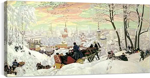 Постер на подрамнике - Масленица. Борис Кустодиев