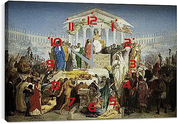Часы картина - The Age of Augustus - The Birth of Christ. Жан-Леон Жером