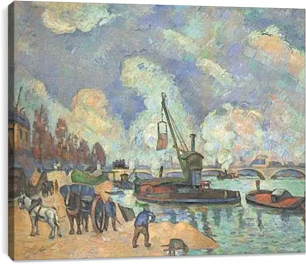 Постер на подрамнике - Les quais de Bercy. Поль Сезанн