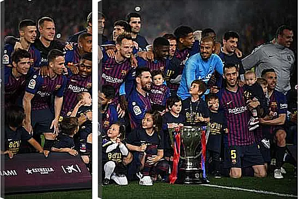 Модульная картина - Победа в Чемпионате Испании. ФК Барселона. FC Barcelona