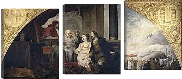 Модульная картина - Аристократ Хуан и его жена рассказывают о своем сне Папе Либерию. Бартоломе Эстебан Мурильо