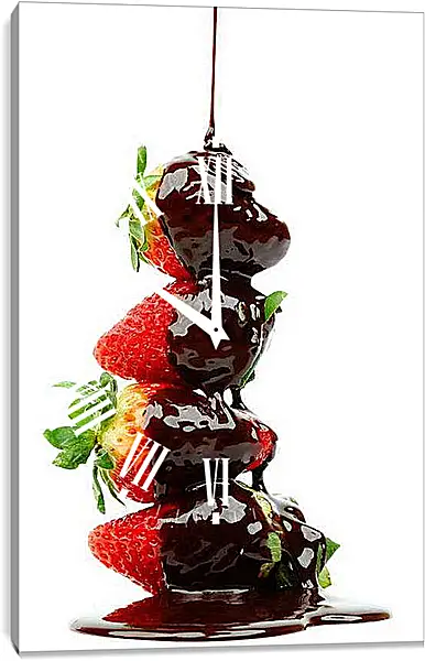 Часы картина - Пирамида из клубники. Сладкое искушение.