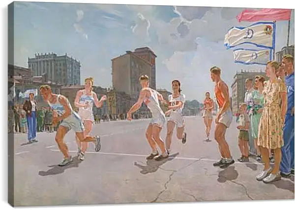Постер на подрамнике - Эстафета. Александр Дейнека