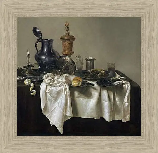 Картина в раме - Банкет, пирог. Виллем Клас Хеда
